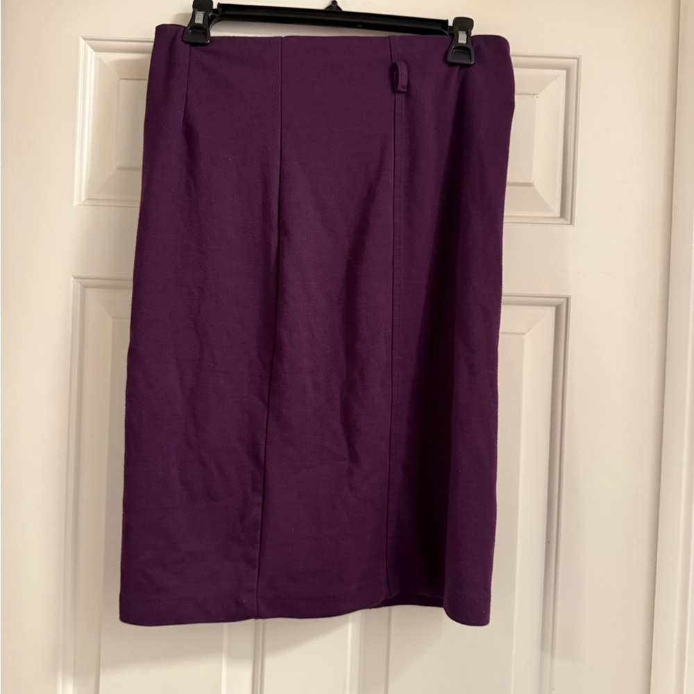 Lush Classic Purple Pencil Skirt - Women's Professional Midi Skirt
